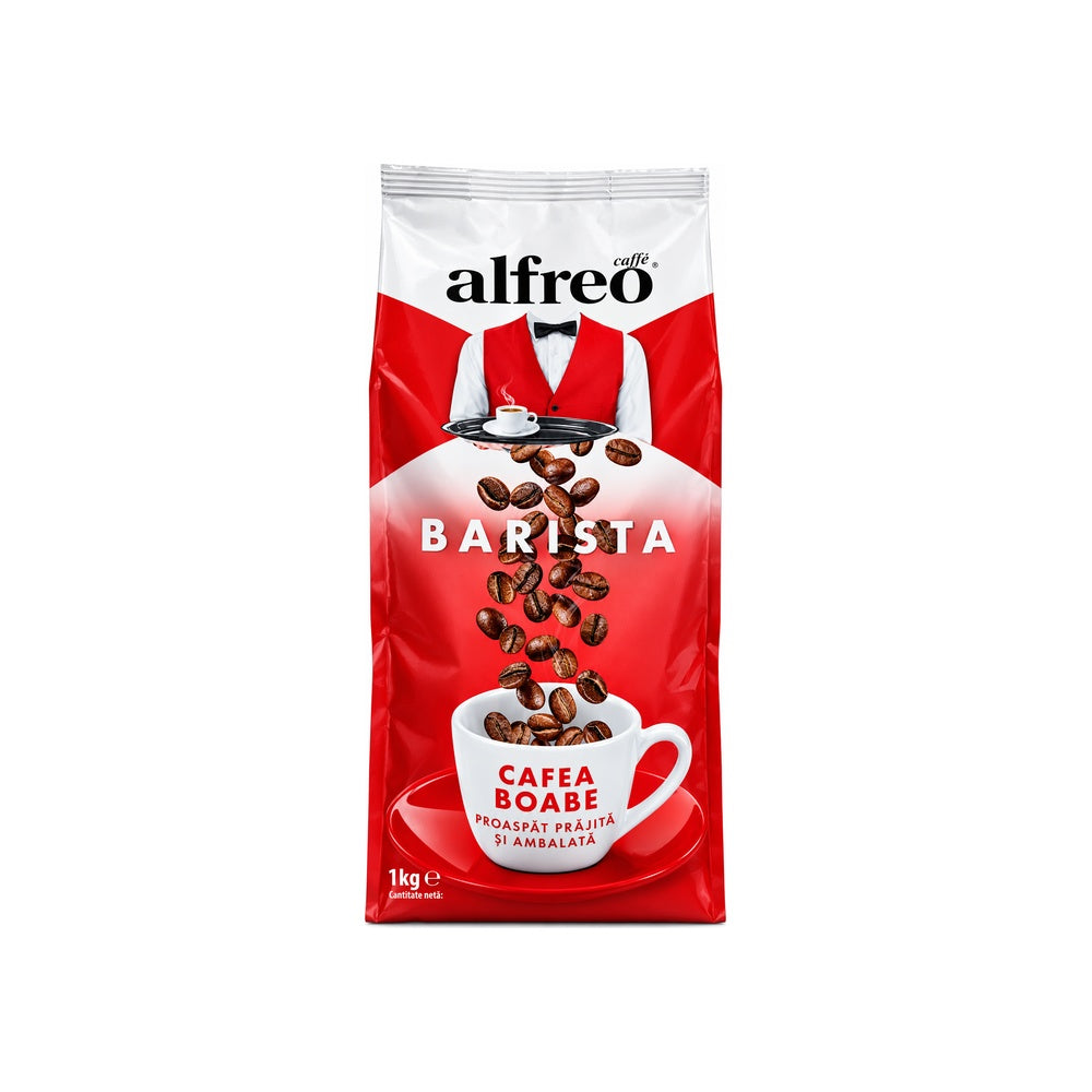 Pungă cafea boabe Alfreo Barista 1 kg, față