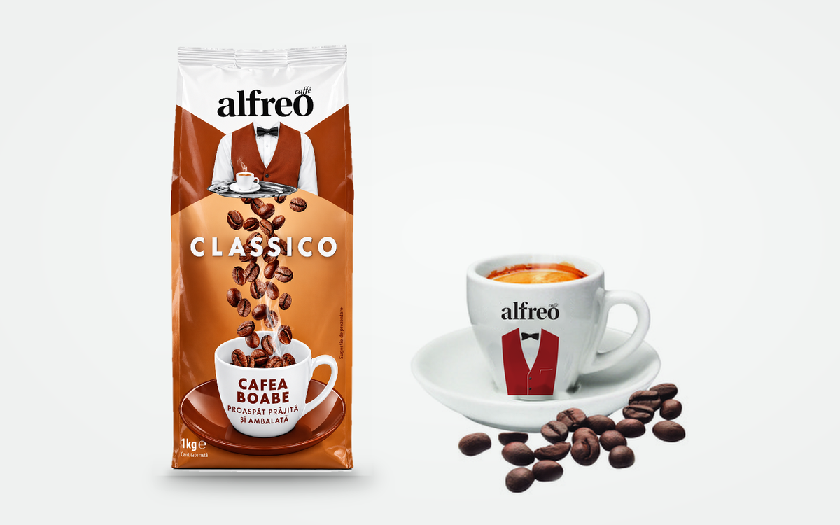 Profil aromatic și compoziție cafea boabe Alfreo Classico