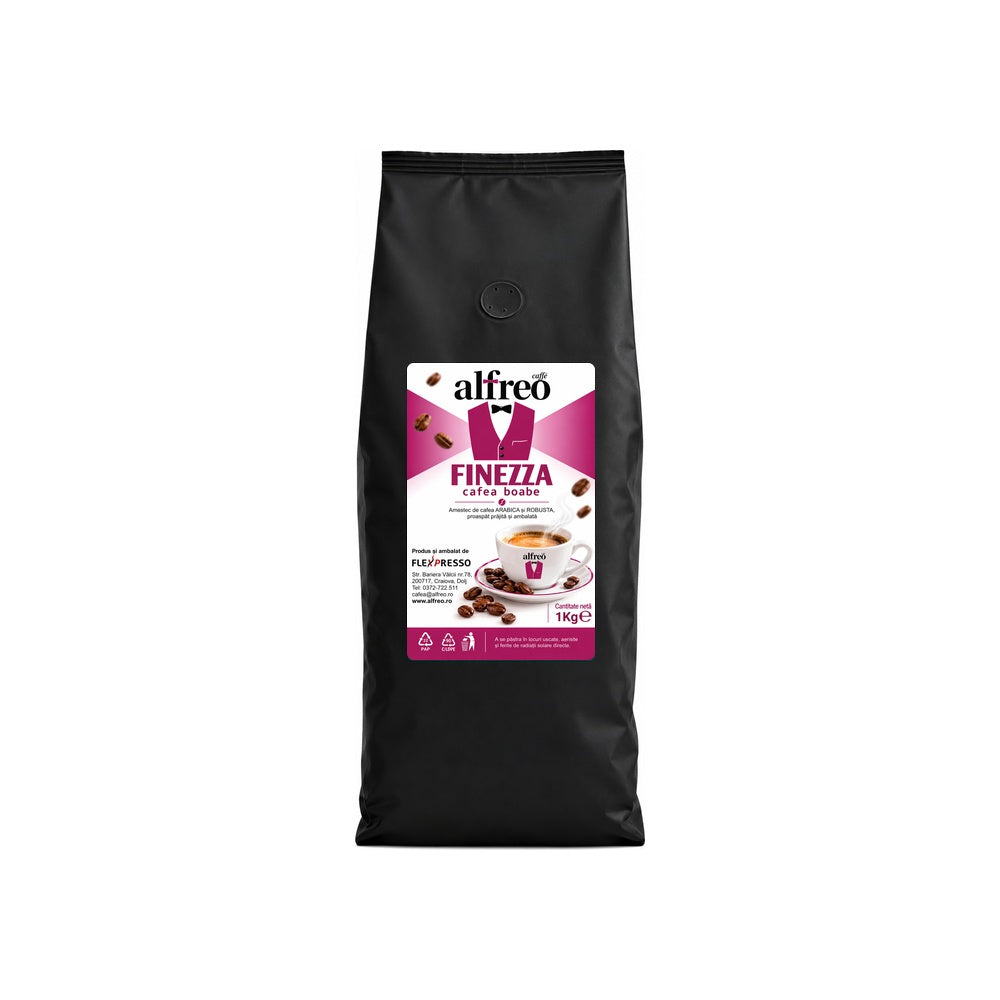 Pungă cafea boabe Alfreo Finezza 1 kg, față