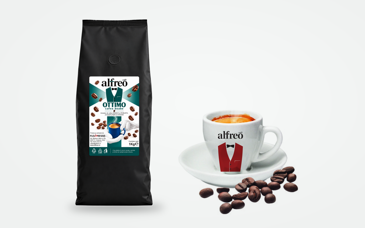 Profil aromatic și compoziție cafea boabe Alfreo Ottimo