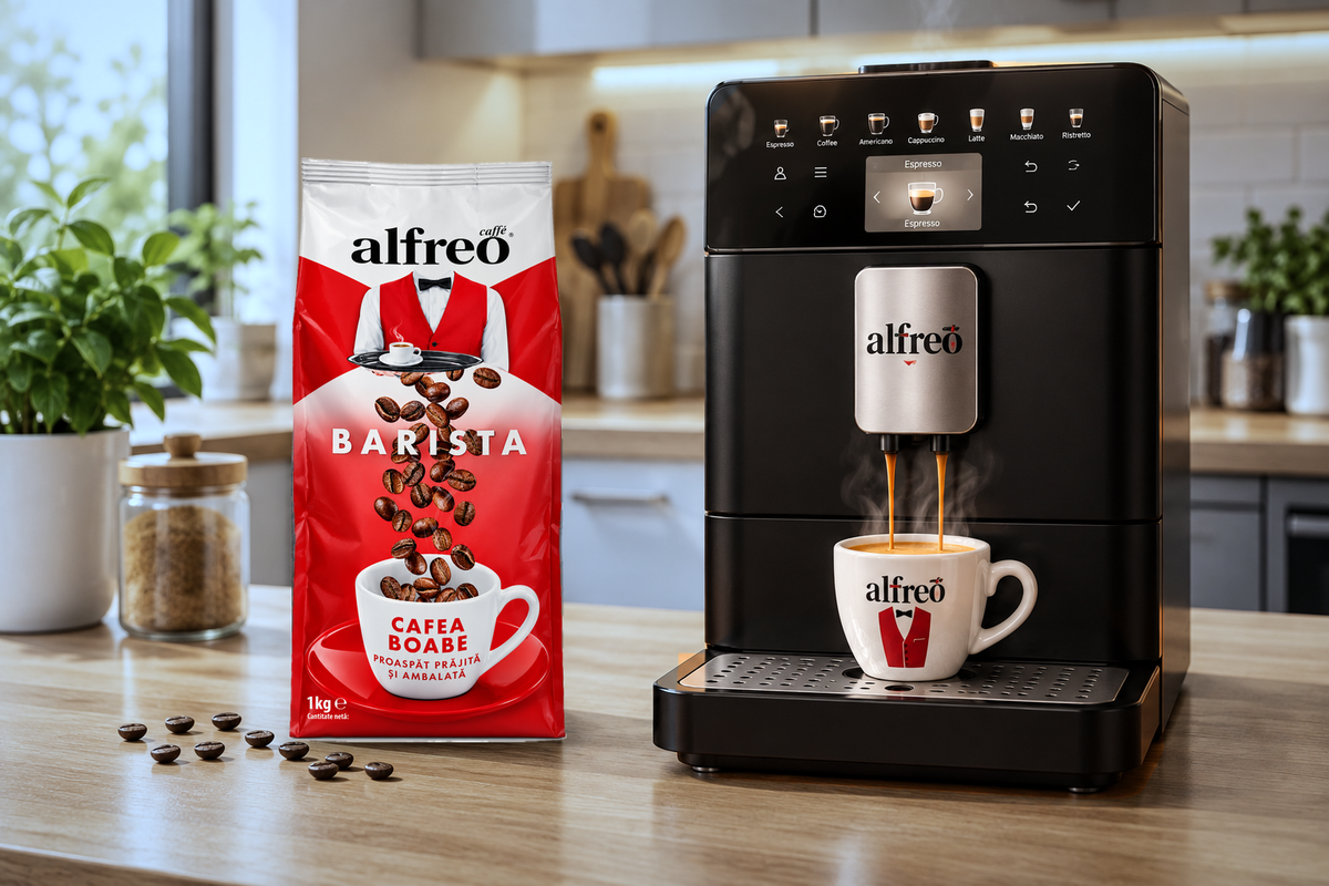 Profil aromatic și compoziție cafea boabe Alfreo Barista