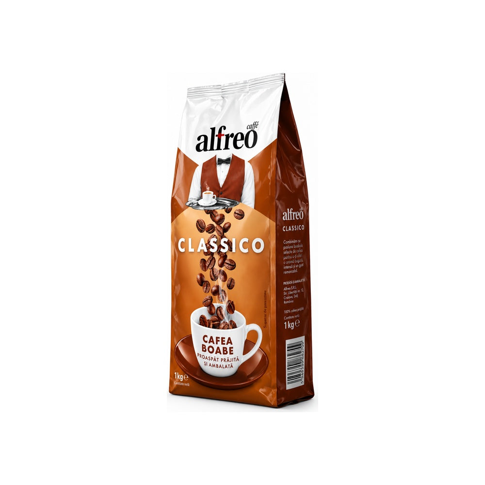 Pungă cafea boabe Alfreo Classico 1 kg, detaliu