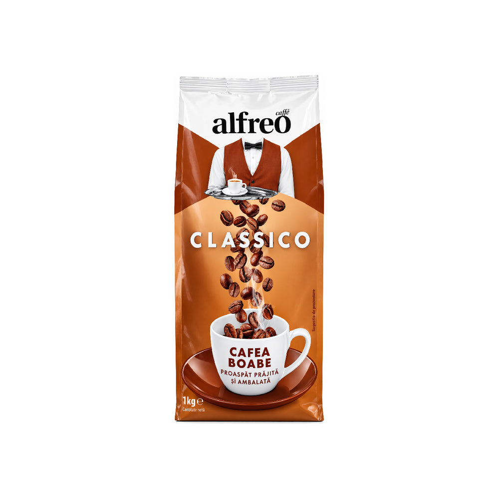 Pungă cafea boabe Alfreo Classico 1 kg, față