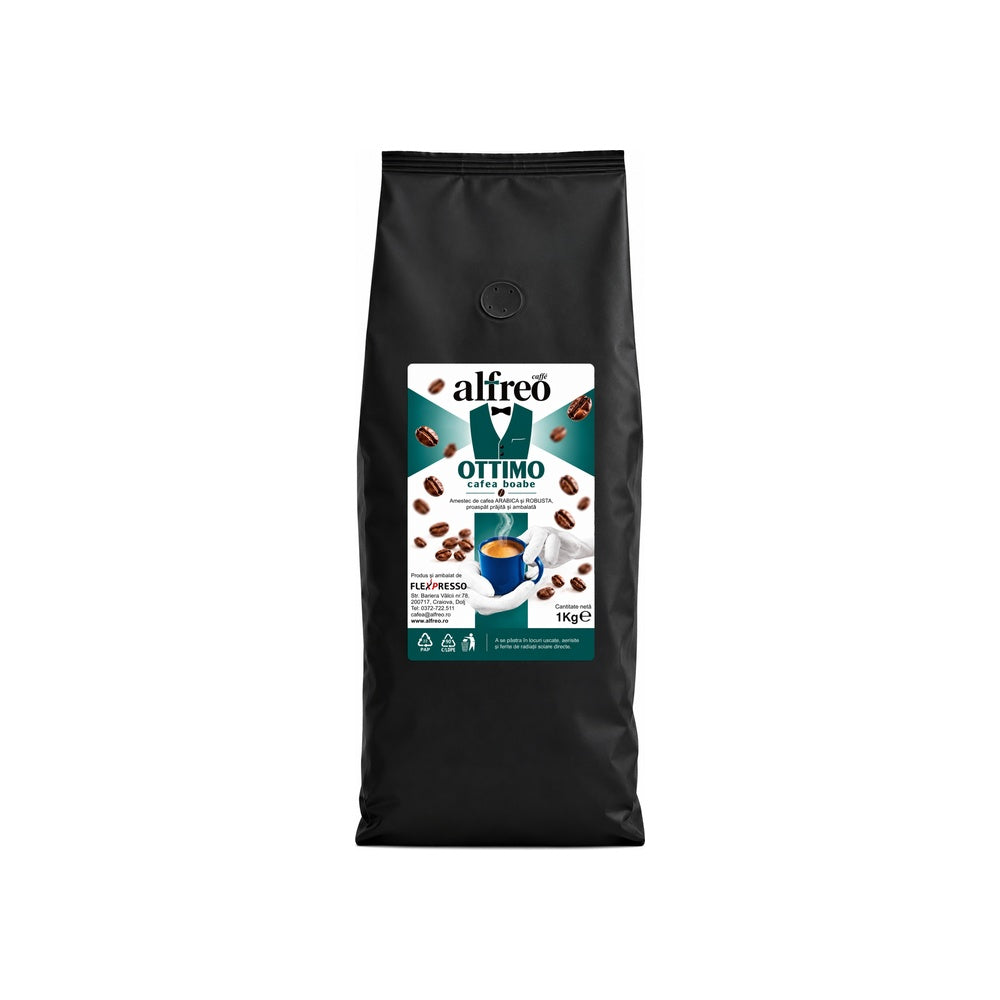Pungă cafea boabe Alfreo Ottimo 1 kg, față