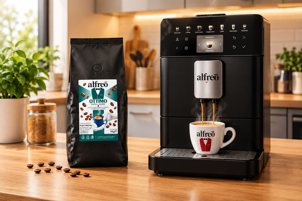 Profil aromatic și compoziție cafea boabe Alfreo Ottimo