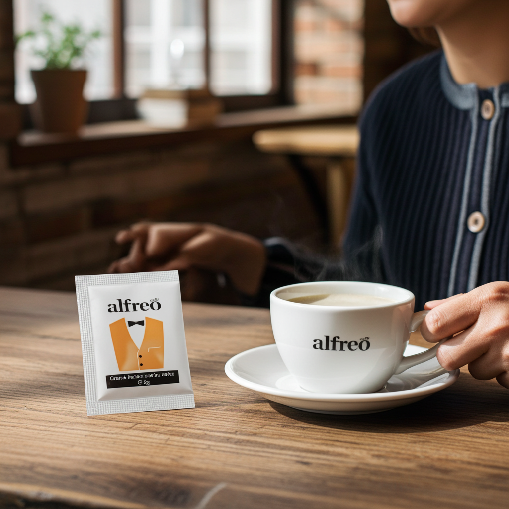 Crema pudră pentru cafea Alfreo 3 gr - 150 buc (set)